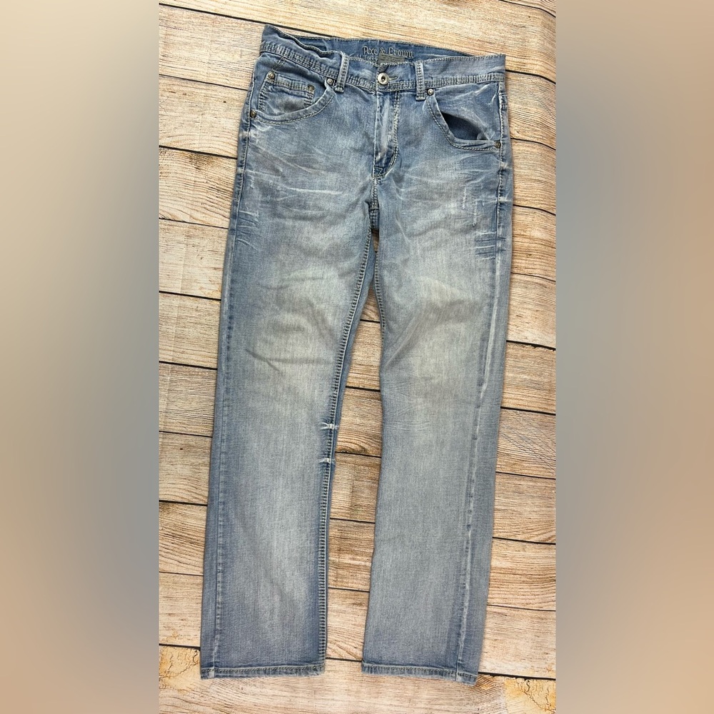 Mens Axe & Crown Slim Boot Denim Jeans Light Wash Size 32x34 - Picture 2 of 9